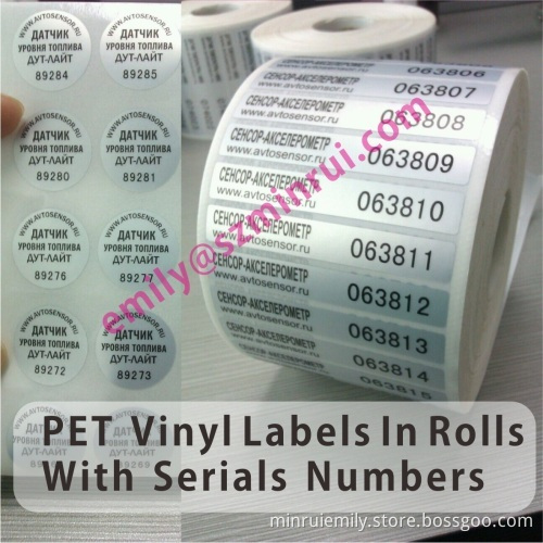 Custom Round Silver Pet Vinyl Labels In Rolls,vinyl Labels With Serials Numbers,water Proof Silver Pet Vinyl Labels 